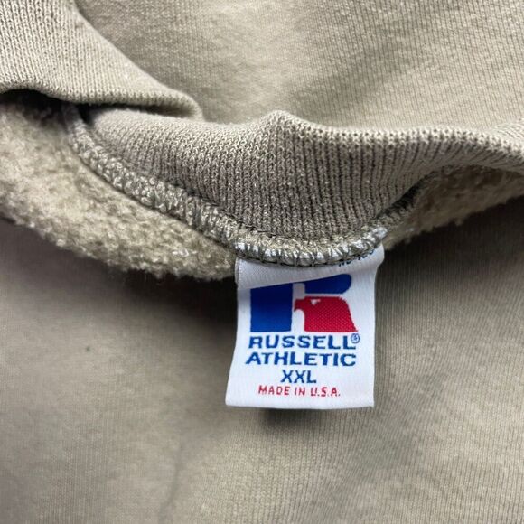 Vintage Russell Athletic Sweatshirt Mens 2XL Beige Crewneck Pullover USA 90s - Picture 5 of 10